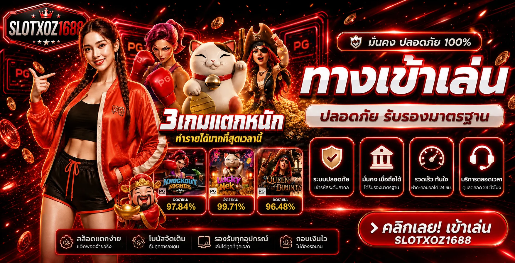 ทางเข้า SLOTXOZ1688 พร้อมเกมจากค่าย PG Soft